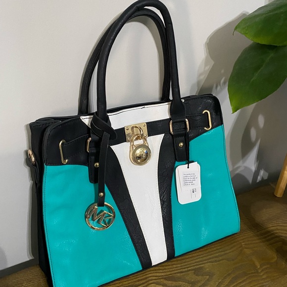 NWT Michael & Michelle Teal, Black, and White purse - Picture 13 of 13